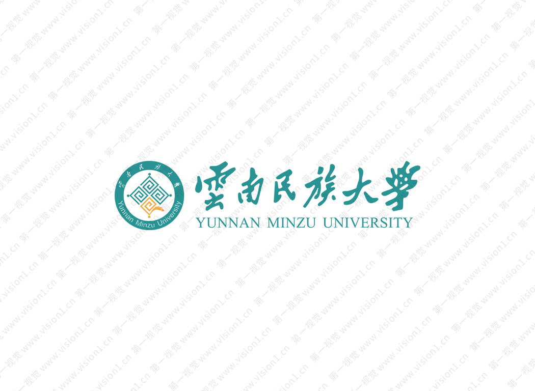 云南民族大学校徽标志矢量图