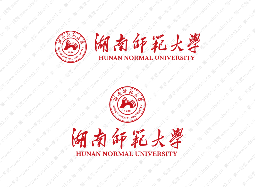 大学校徽系列:湖南师范大学标志矢量图