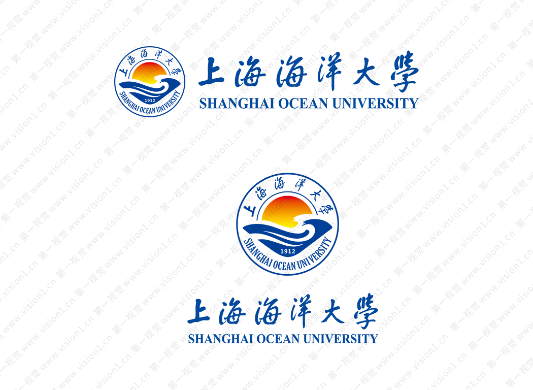 上海海洋大学校徽标志矢量图