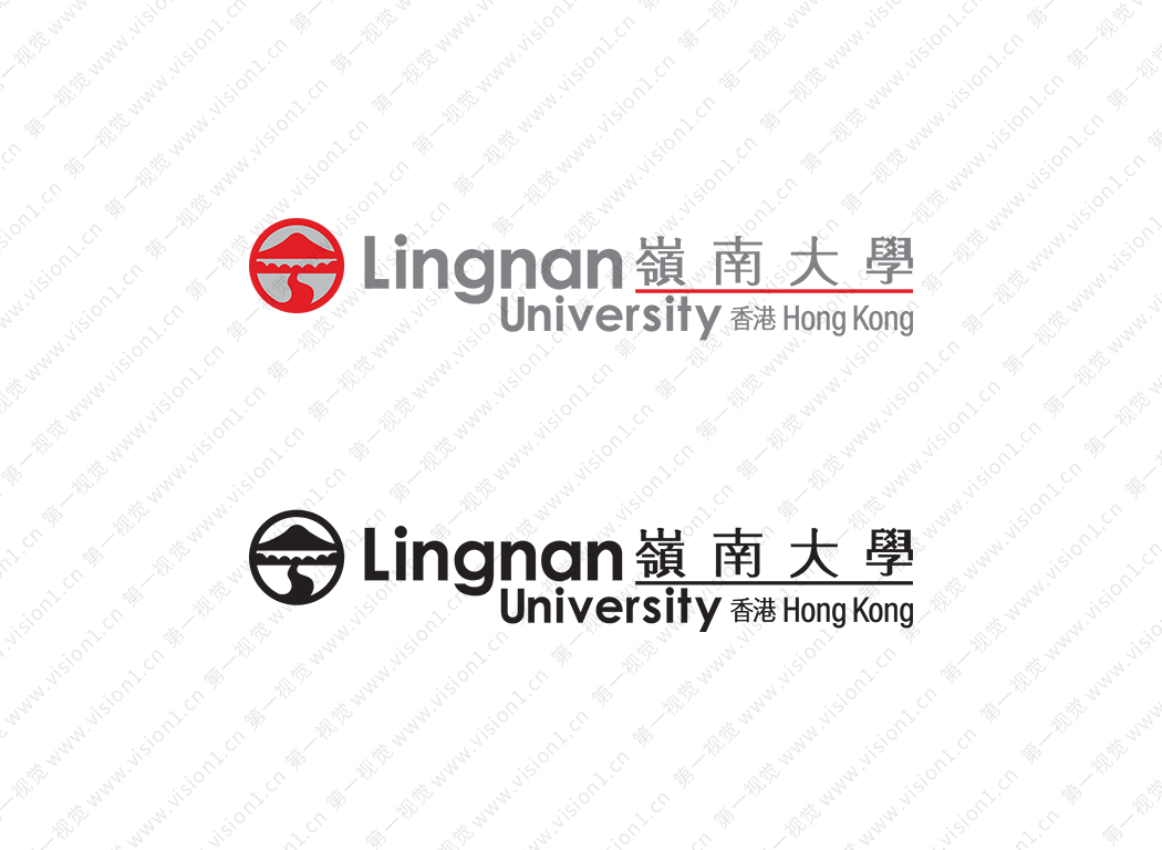 大学校徽系列：岭南大学标志矢量图