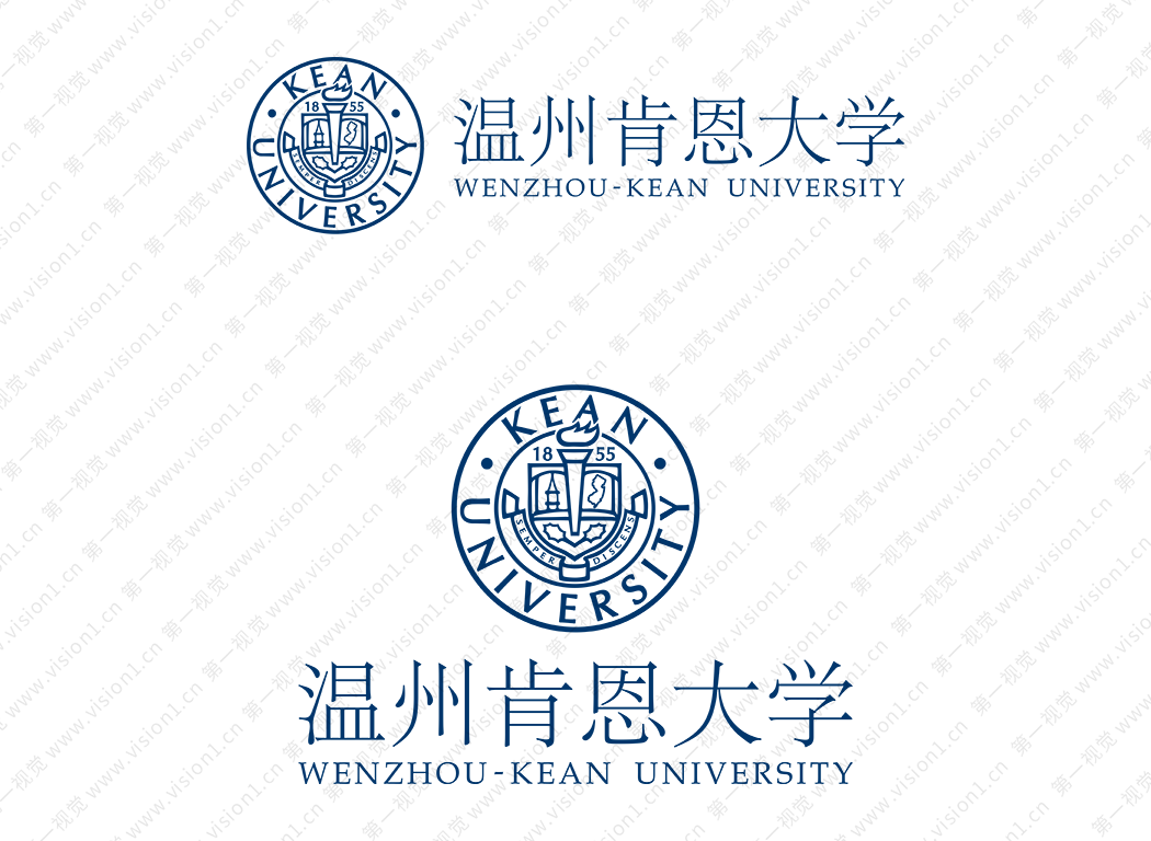 温州肯恩大学校徽标志矢量图