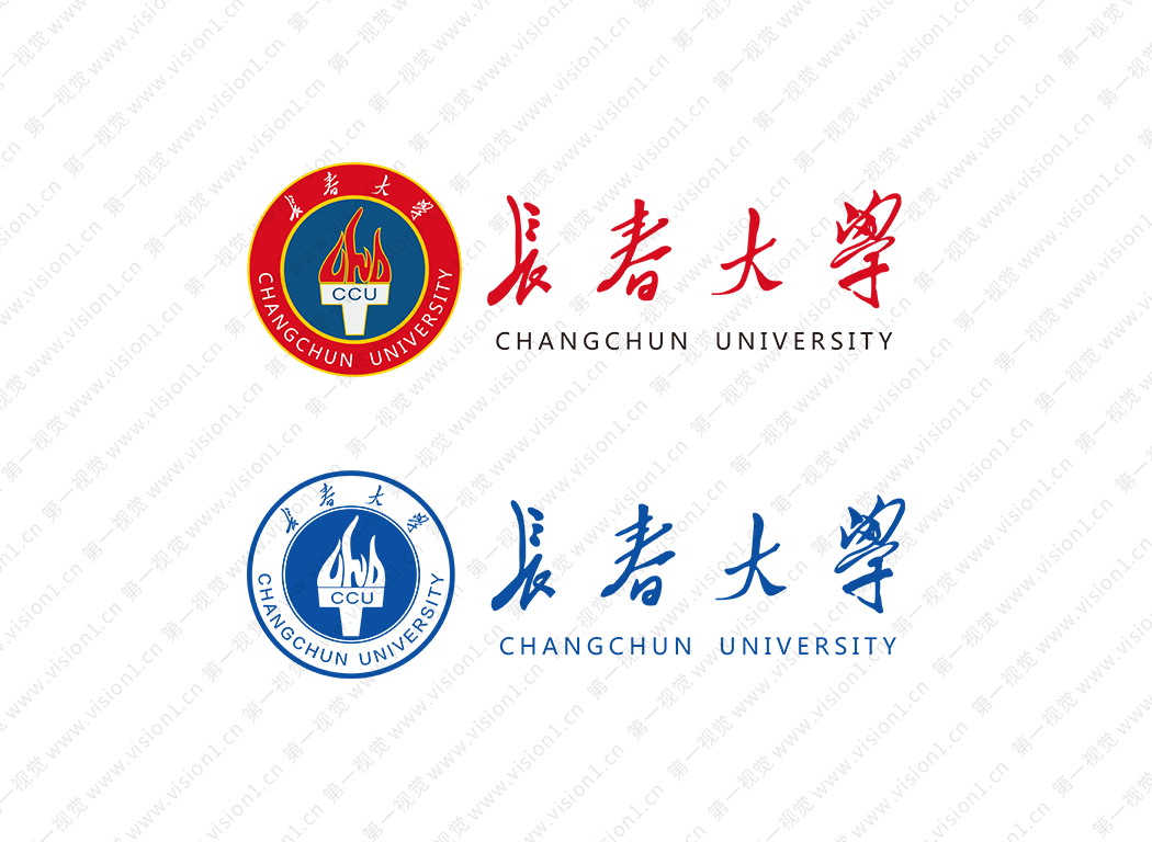 长春大学校徽标志矢量图