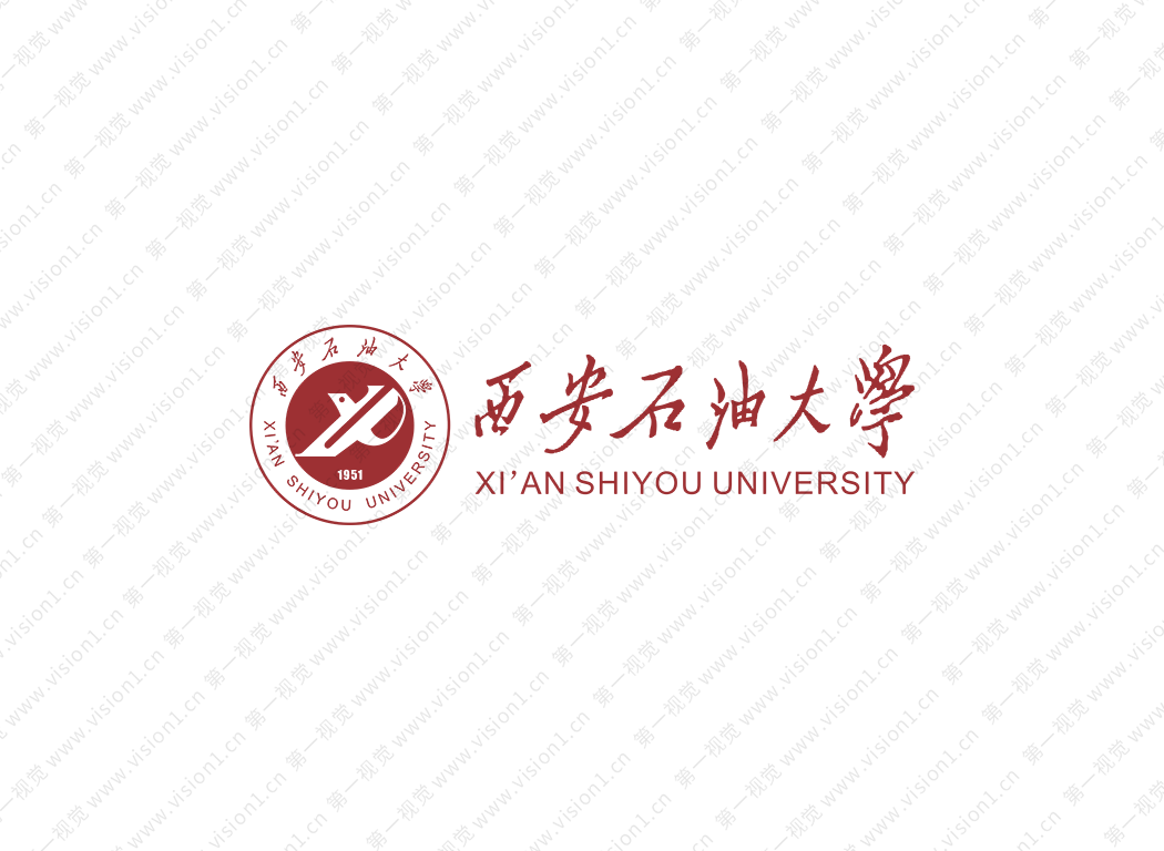 西安石油大学校徽标志矢量图