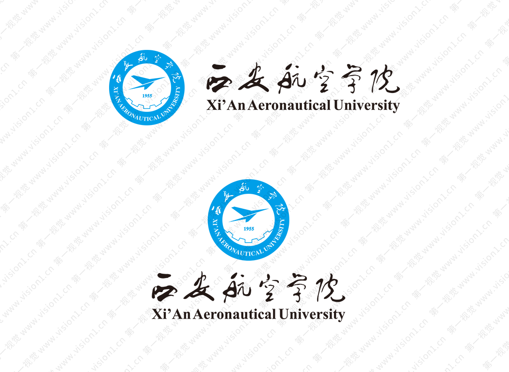 西安航空学院校徽logo矢量图