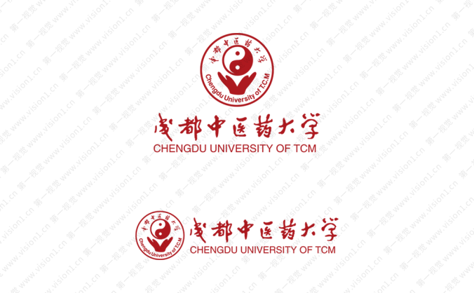 成都中医药大学校徽标志矢量图