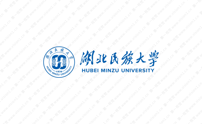 湖北民族大学校徽标志矢量图