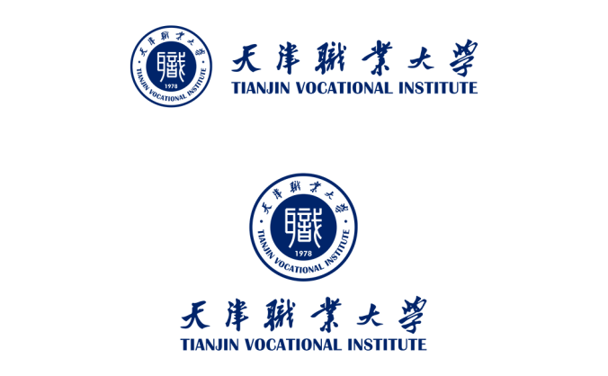 天津职业大学校徽标志矢量图