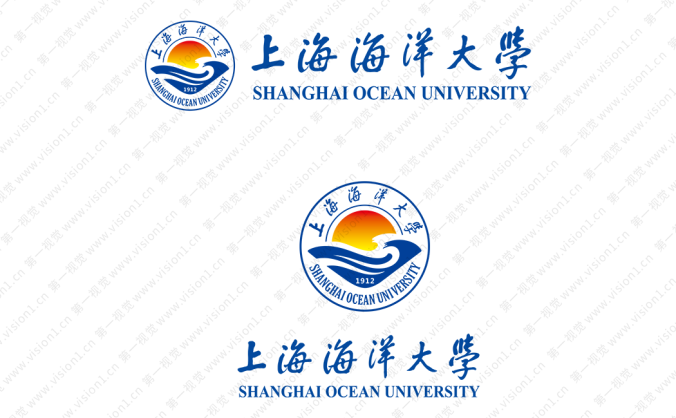 上海海洋大学校徽标志矢量图