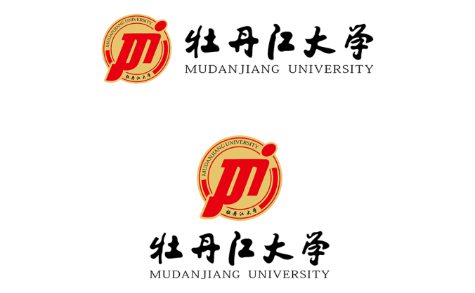 牡丹江大学校徽标志矢量图