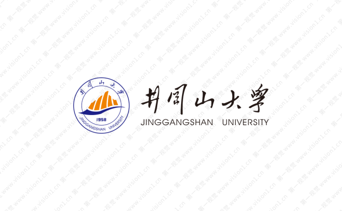 井冈山大学校徽标志矢量图
