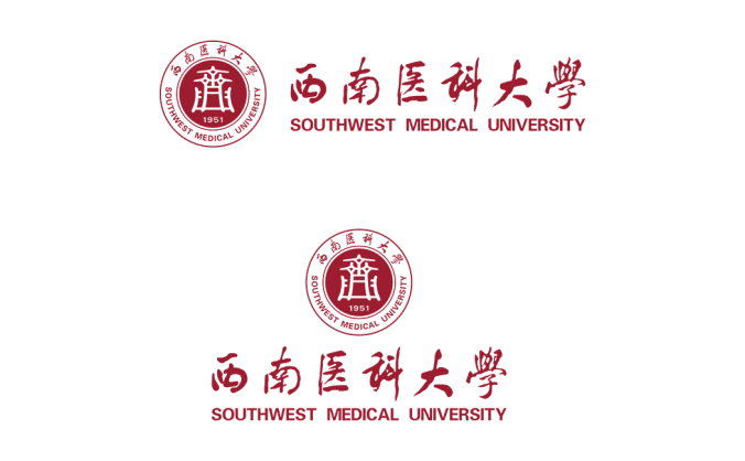 西南医科大学校徽标志矢量图