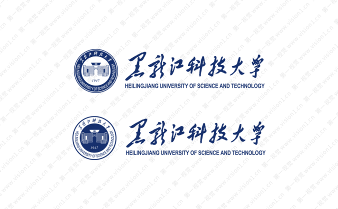 黑龙江科技大学校徽标志矢量图