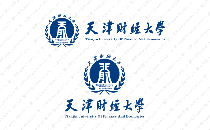 天津财经大学校徽标志矢量图