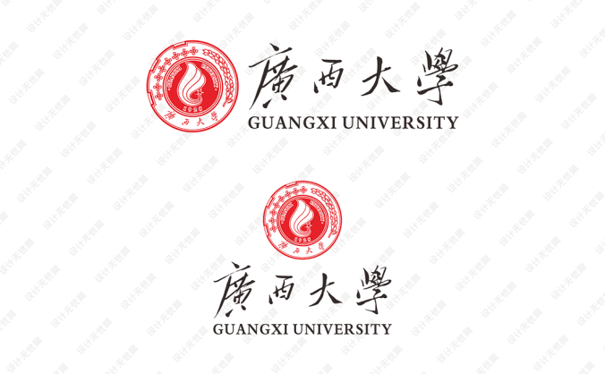 广西大学校徽标志矢量图