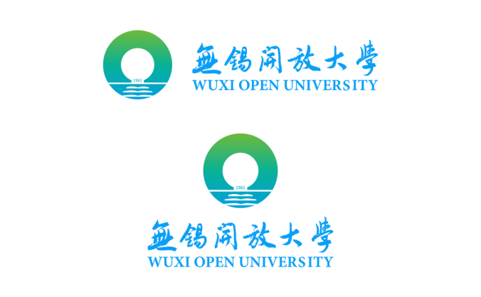 无锡开放大学校徽标志矢量图