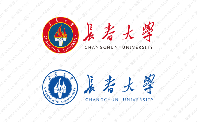 长春大学校徽标志矢量图
