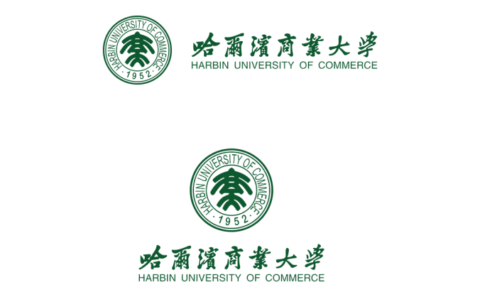 哈尔滨商业大学校徽标志矢量图