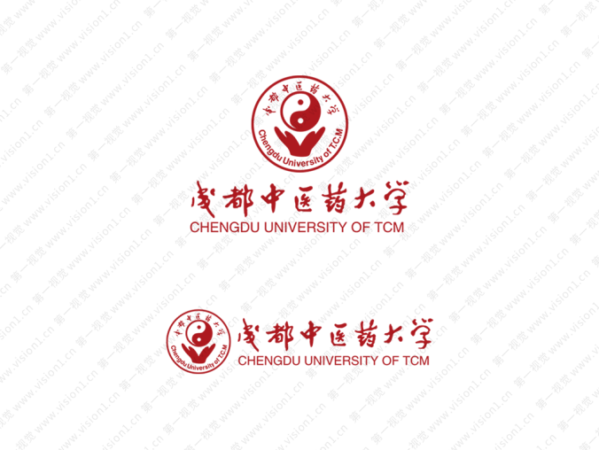 成都中医药大学校徽标志矢量图