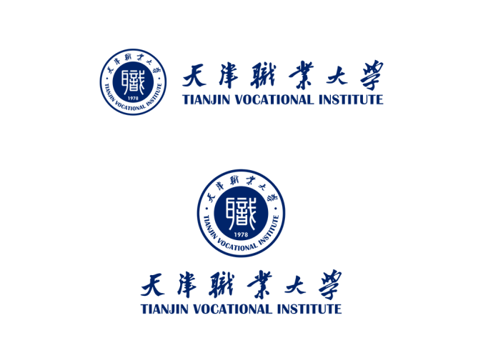 天津职业大学校徽标志矢量图