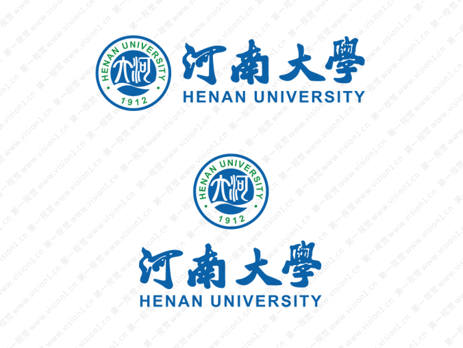 大学校徽系列:河南大学标志矢量图