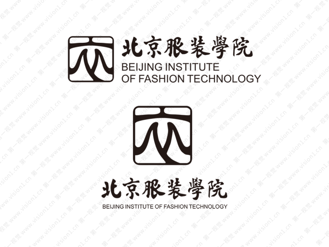 北京服装学院校徽标志矢量图