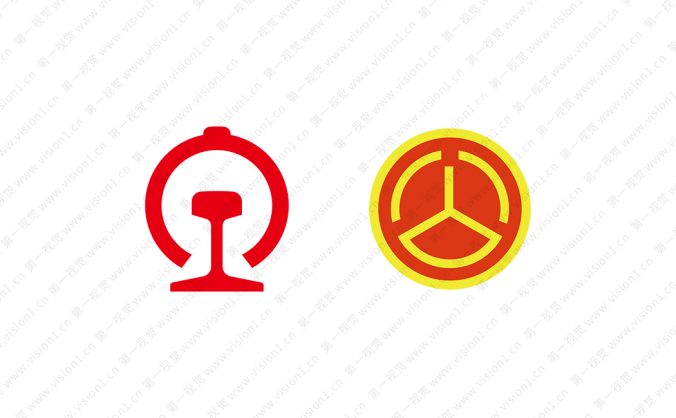 中国公路铁路路徽标志矢量图