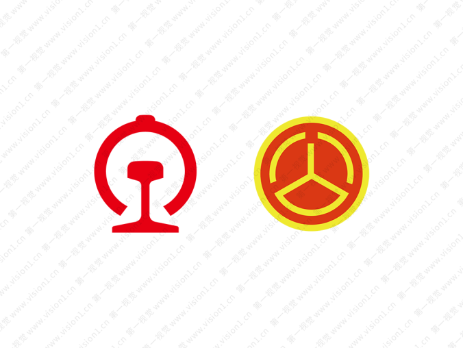 中国公路铁路路徽标志矢量图