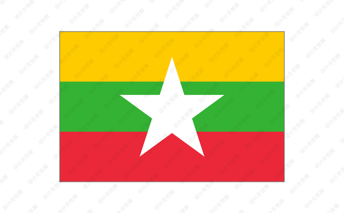缅甸国旗矢量图