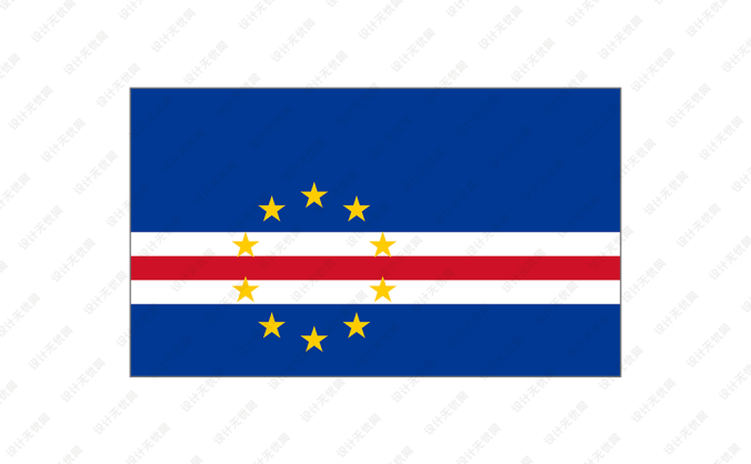 佛得角国旗矢量图