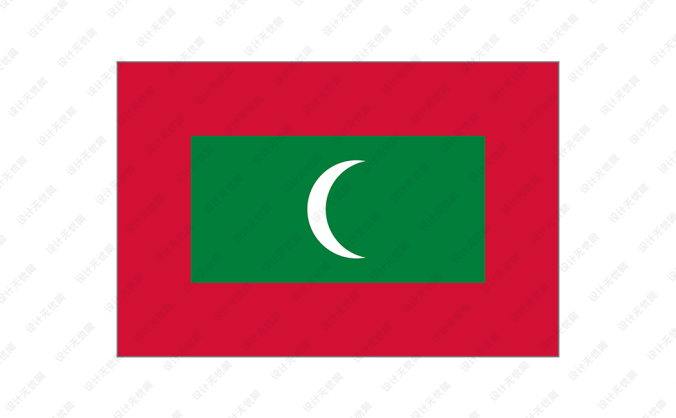 马尔代夫国旗矢量图