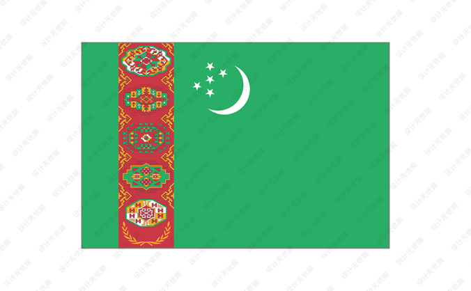 土库曼斯坦国旗矢量图