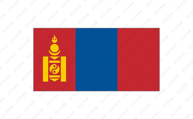 蒙古国旗矢量图