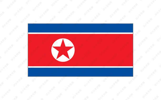 朝鲜国旗矢量图