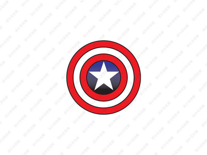 美国队长盾牌logo矢量图