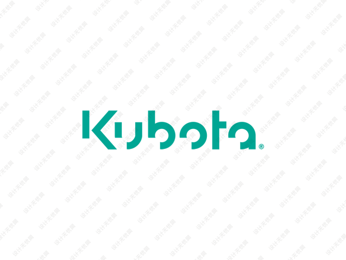 挖掘机品牌:Kubota久保田标志矢量图