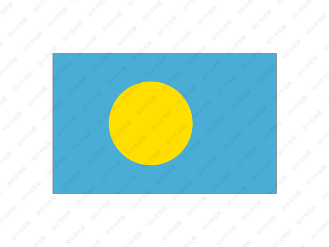 帕劳国旗矢量图