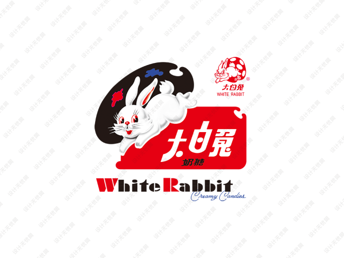 大白兔奶糖标志矢量图